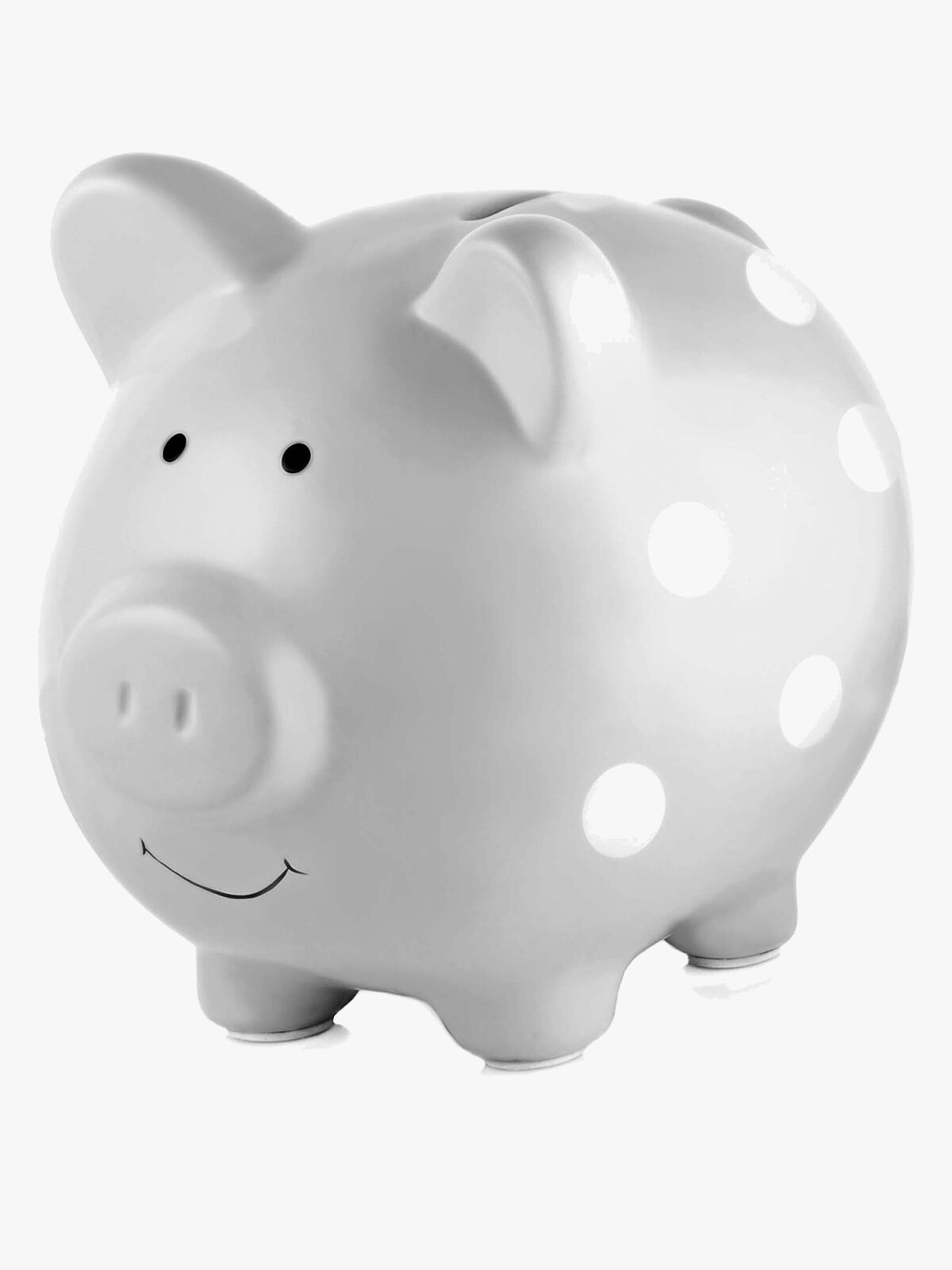 Pearhead Sparschwein Medium, Polka Dot Gray