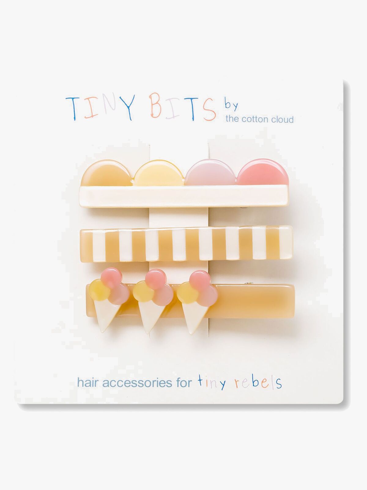 The Cotton Cloud Haarspangen 3er-Pack, Ice Cream