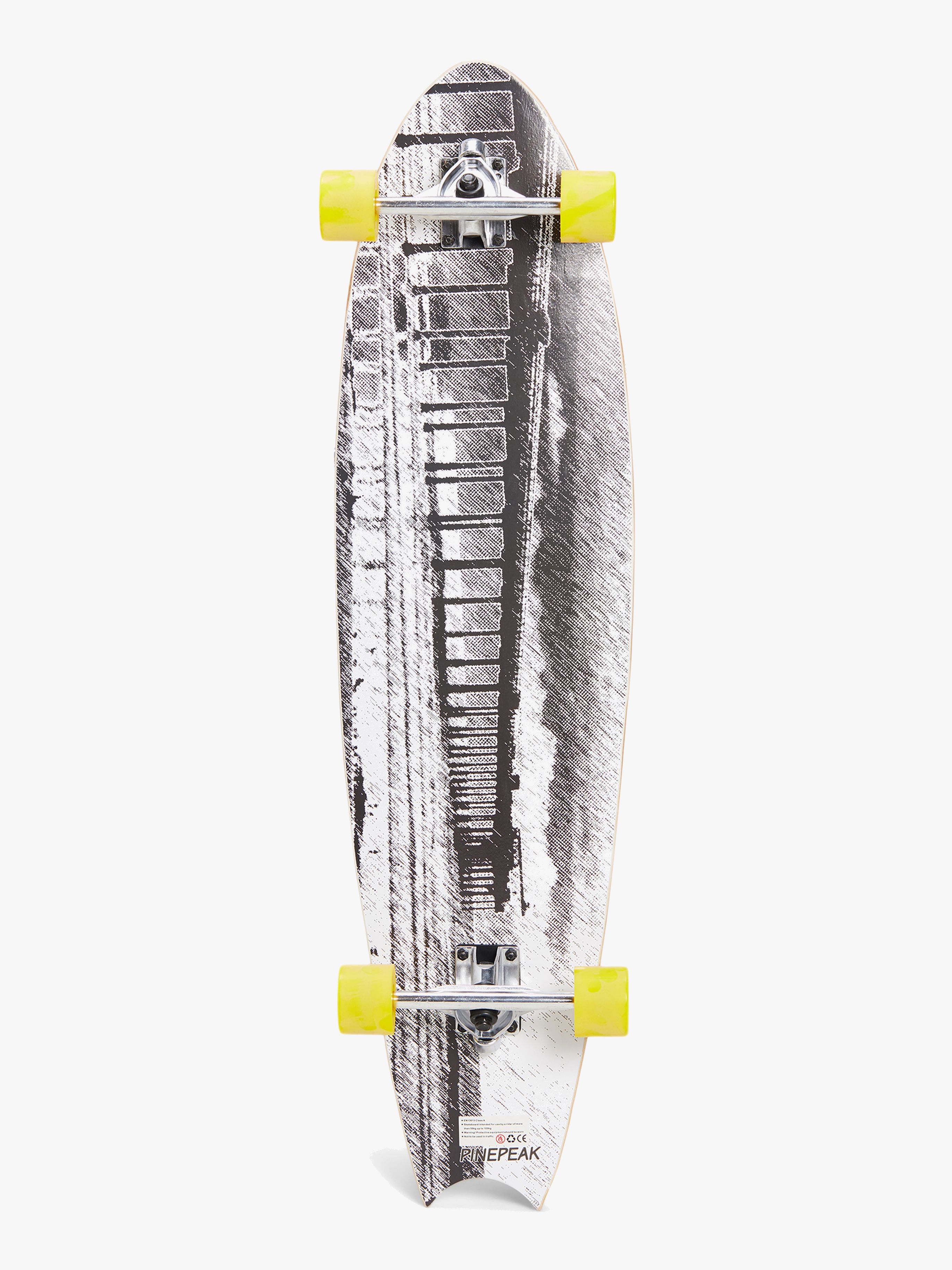 Impulse Longboard, Grau/Gelb