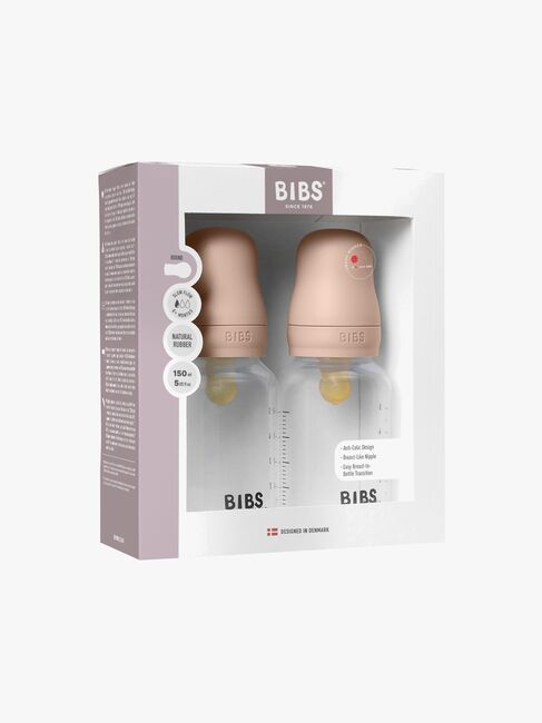 BIBS Slow Flow Fläschchen Latex 2er-Pack 150 ml, Blush