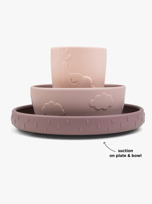 Done By Deer Stick & Stay Geschirr-Set Deer Friends, Powder