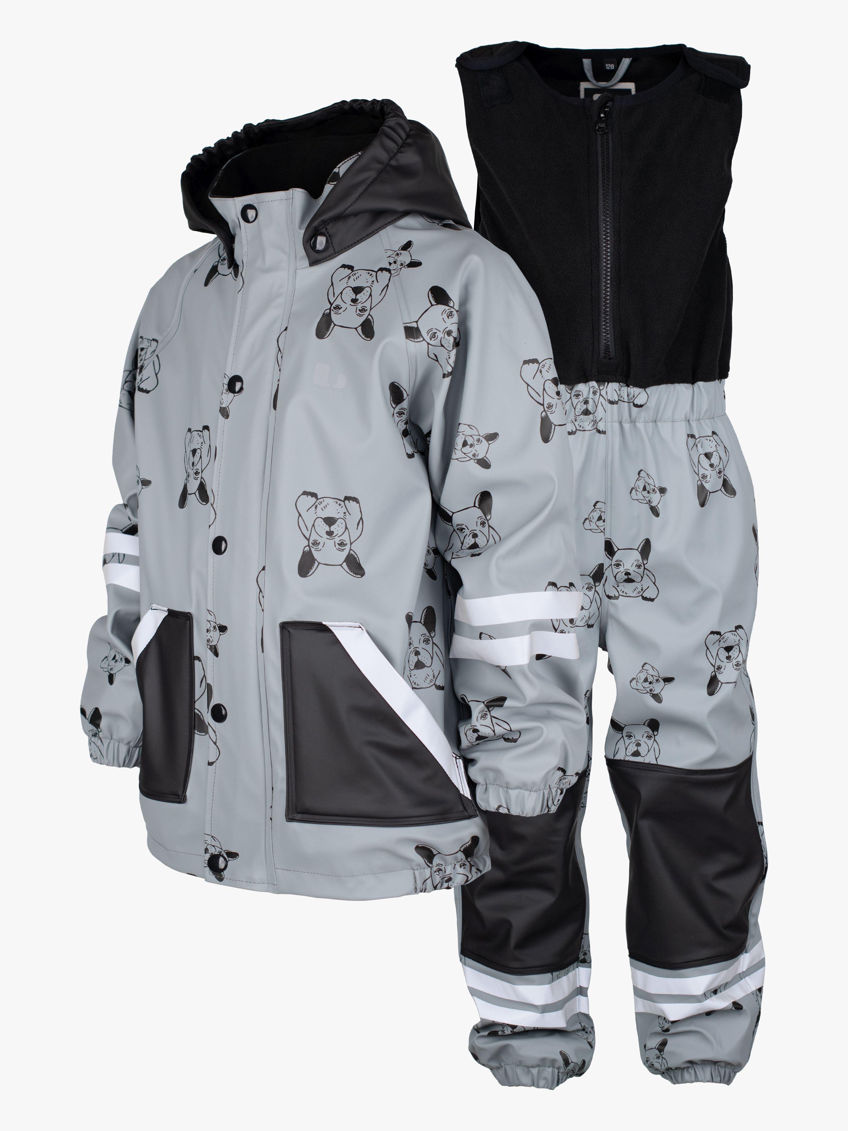 Lekhyttan Gefüttertes Regenset, Grey / Black, 100