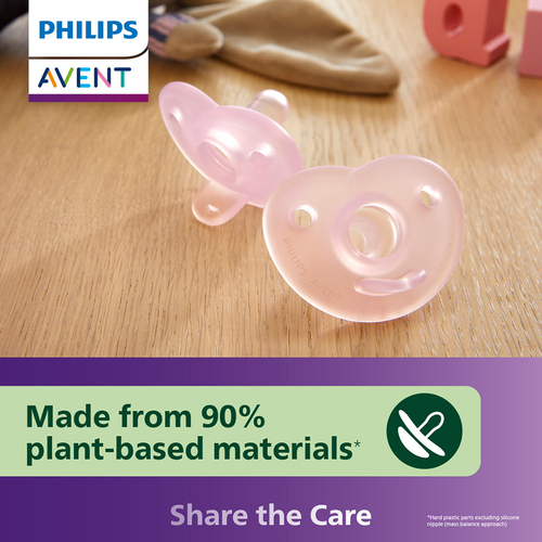Philips Avent Soothie Schnuller 0–6m 2er-Pack, Rosa/Hellrosa