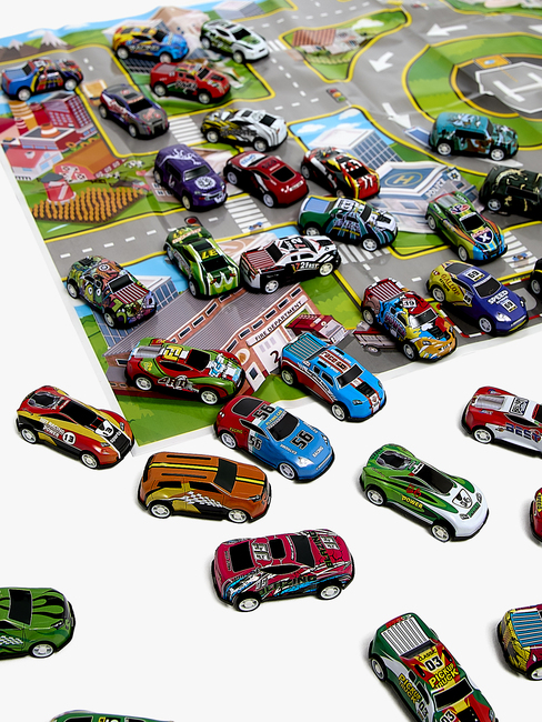 Alex's Garage Aufbewahrungsbehälter mit 50 Autos & Accessoires