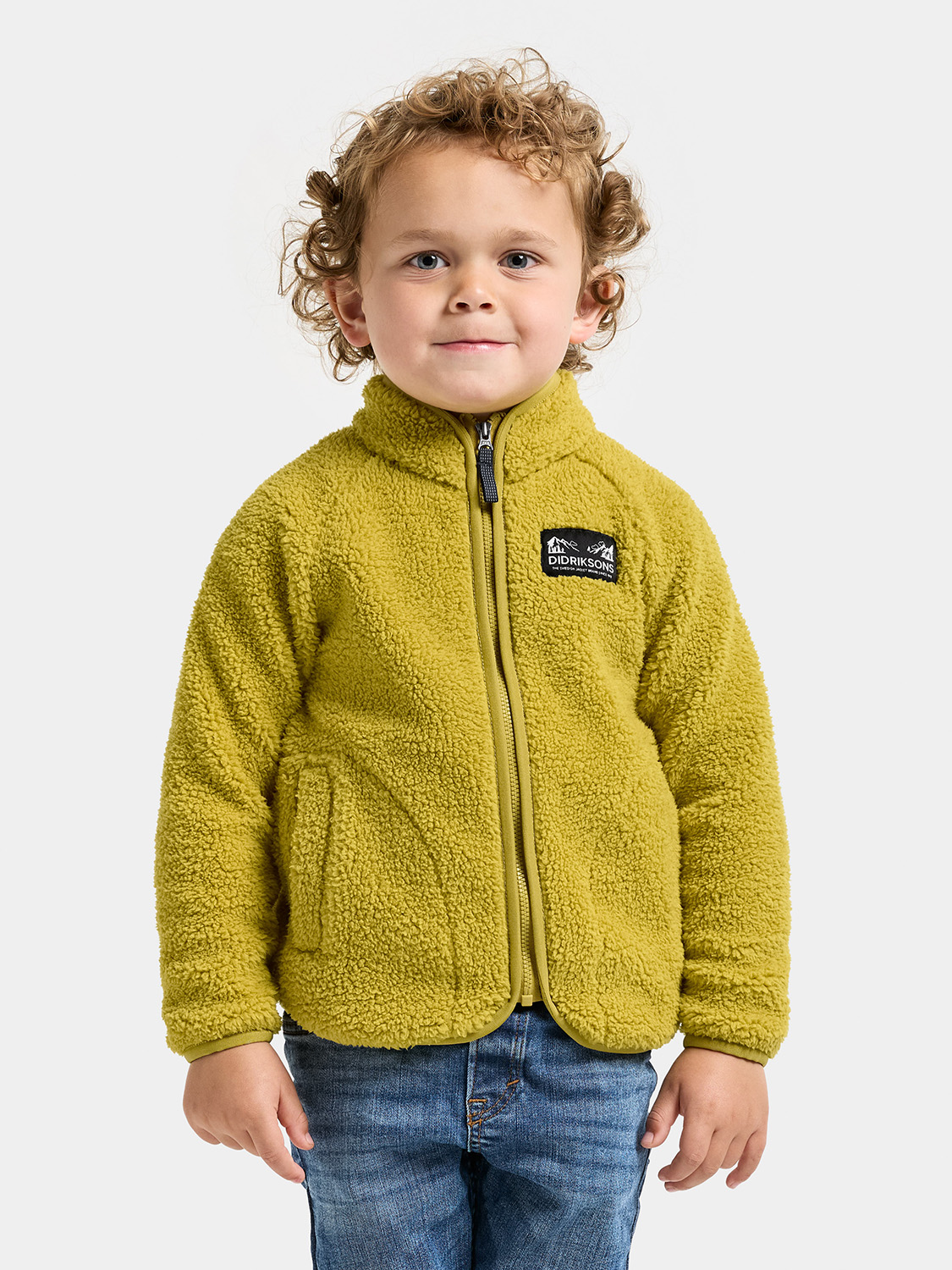 Didriksons Gibbs Fleecejacke, Yellow Pollen, 90