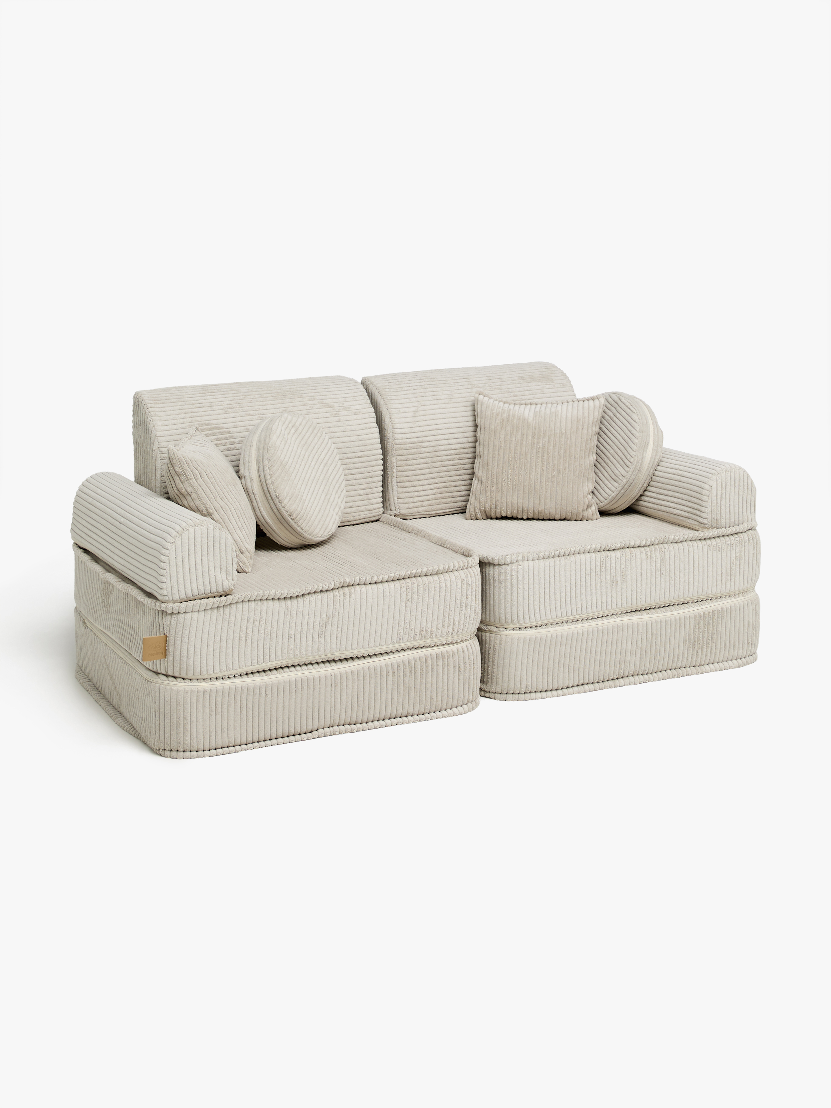 Meowbaby Play Pocket Zusammenbaubares Sofa Plus Aesthetic, Ecru, Kindersofa, Kindercouch, Kinder
