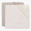 Jollein Spannbettlaken 2er-Pack 60x120, Oatmeal/Sand