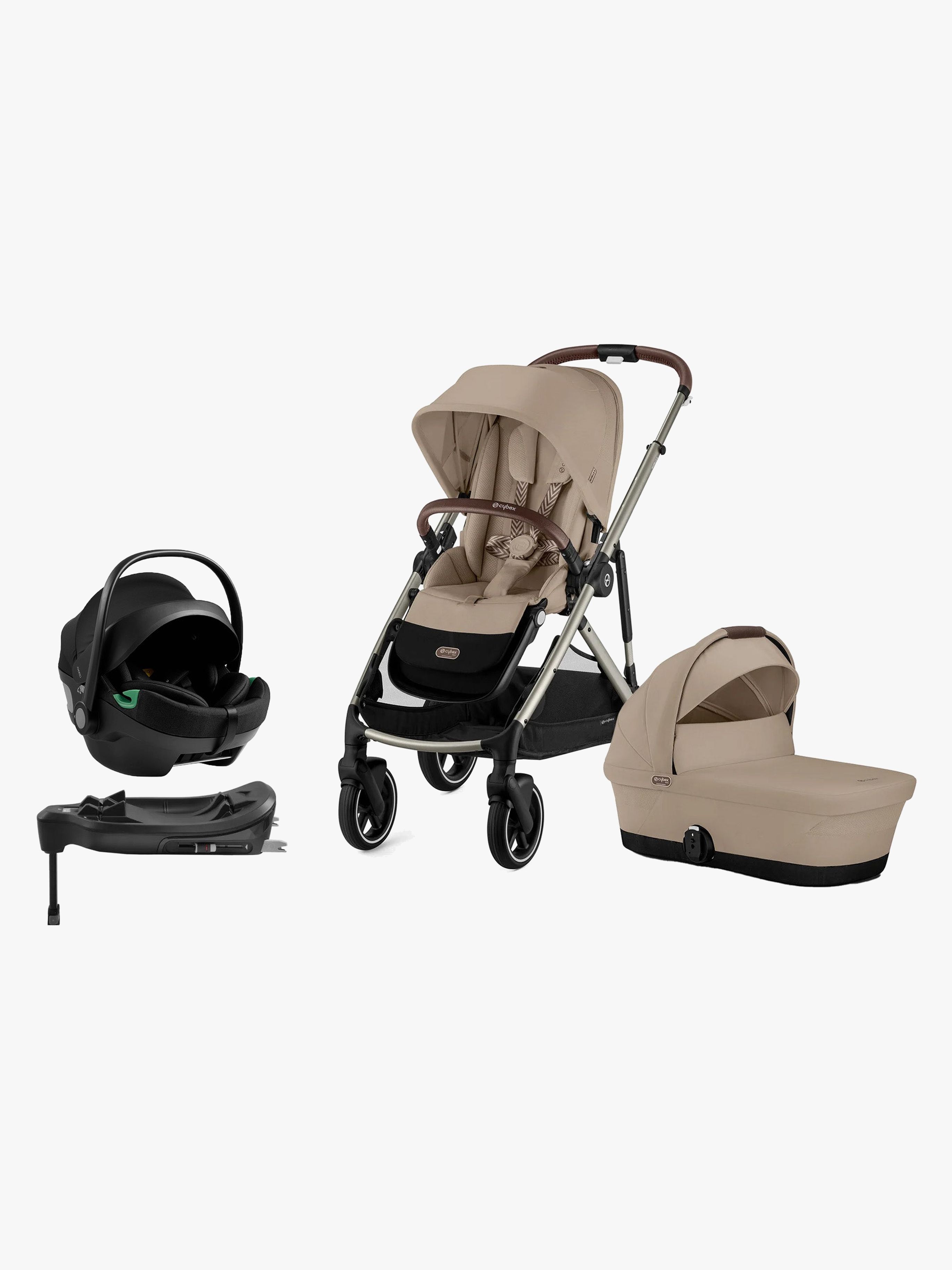 Cybex GAZELLE S Kombiwagen inkl. Axkid GOKID Babyschale &  Basis, Almond Beige
