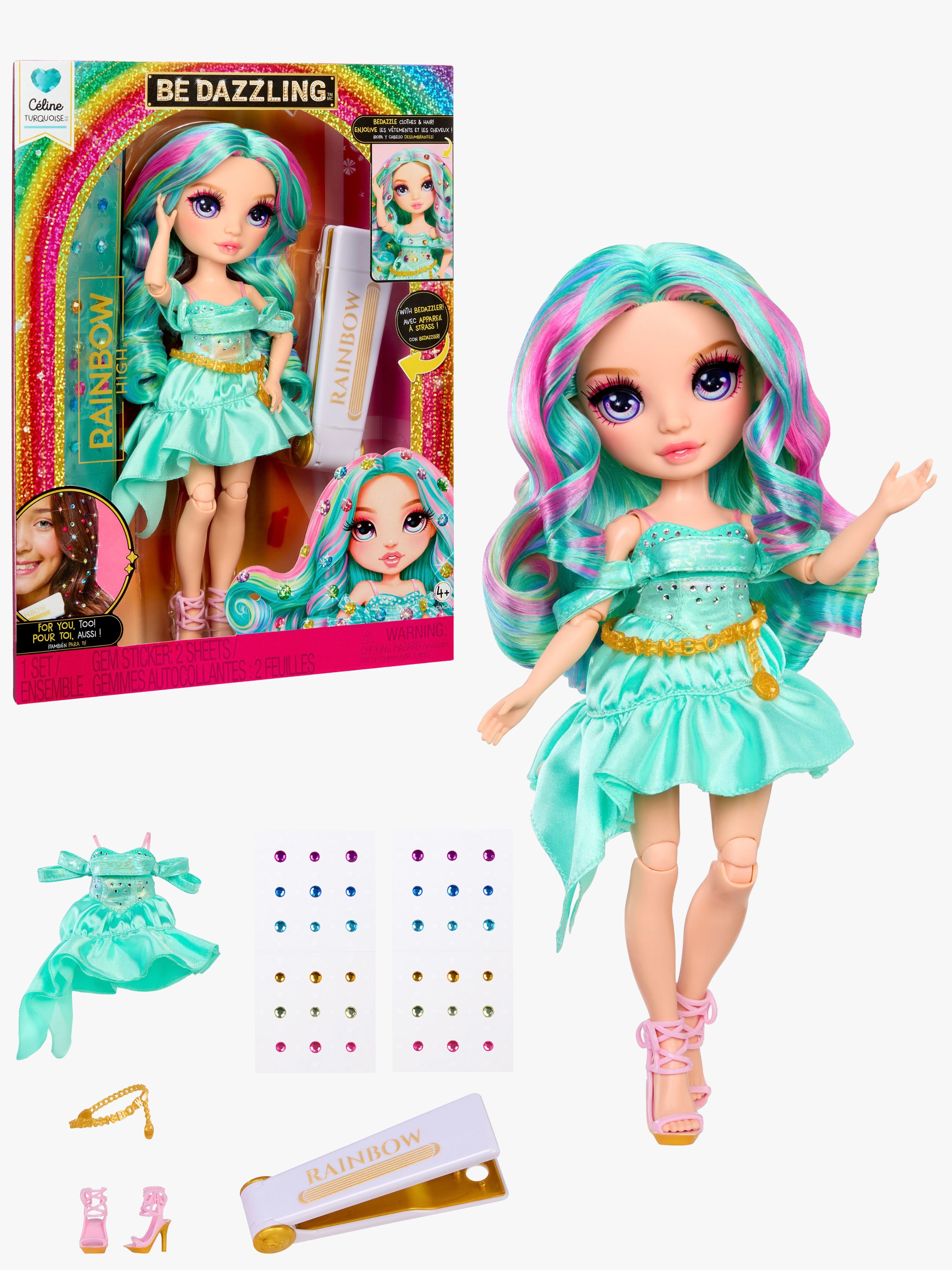 Be Dazzling Celine Turquoise Modepuppe, Teal