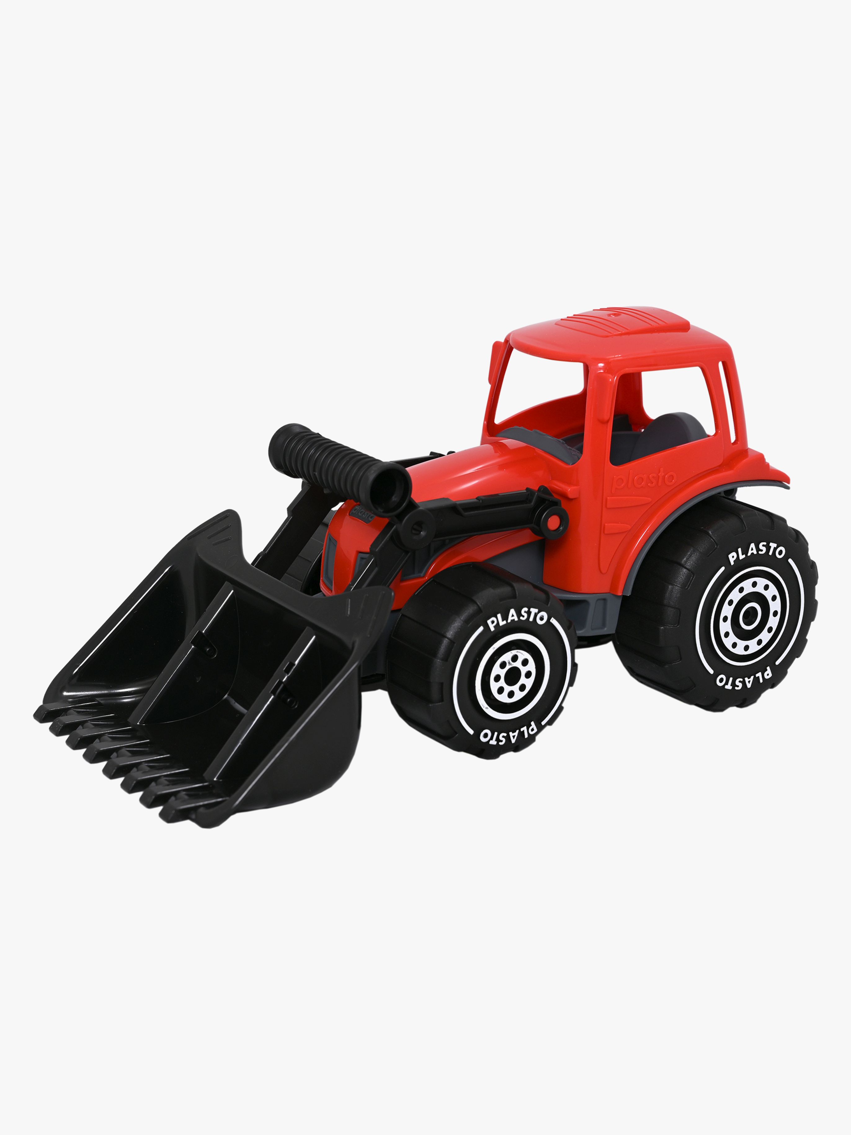 Plasto Traktor Mit Frontlader, Rot/Schwarz