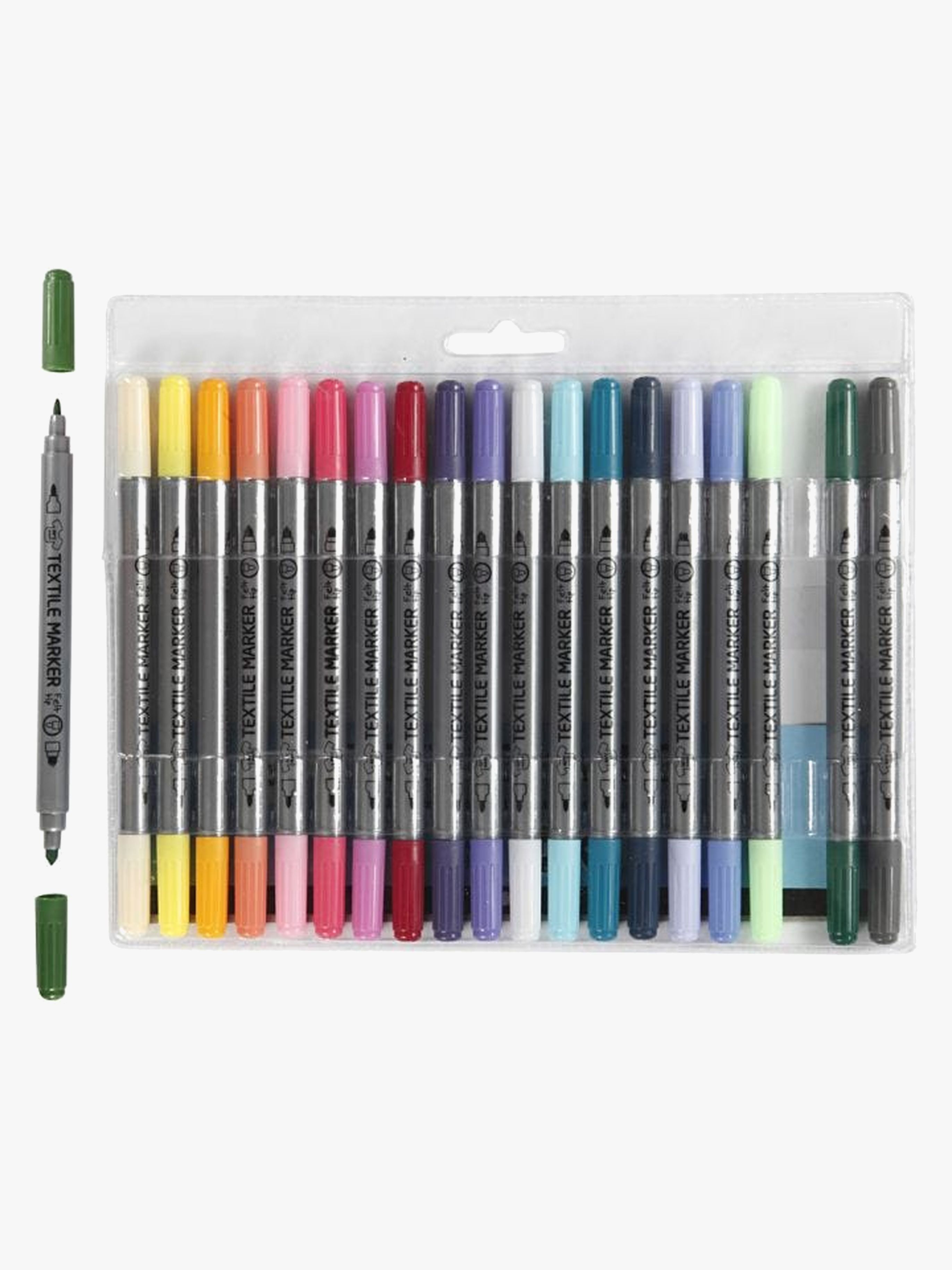 Doppelspitze Textilstifte Komplettierende Farben, 20 Stück