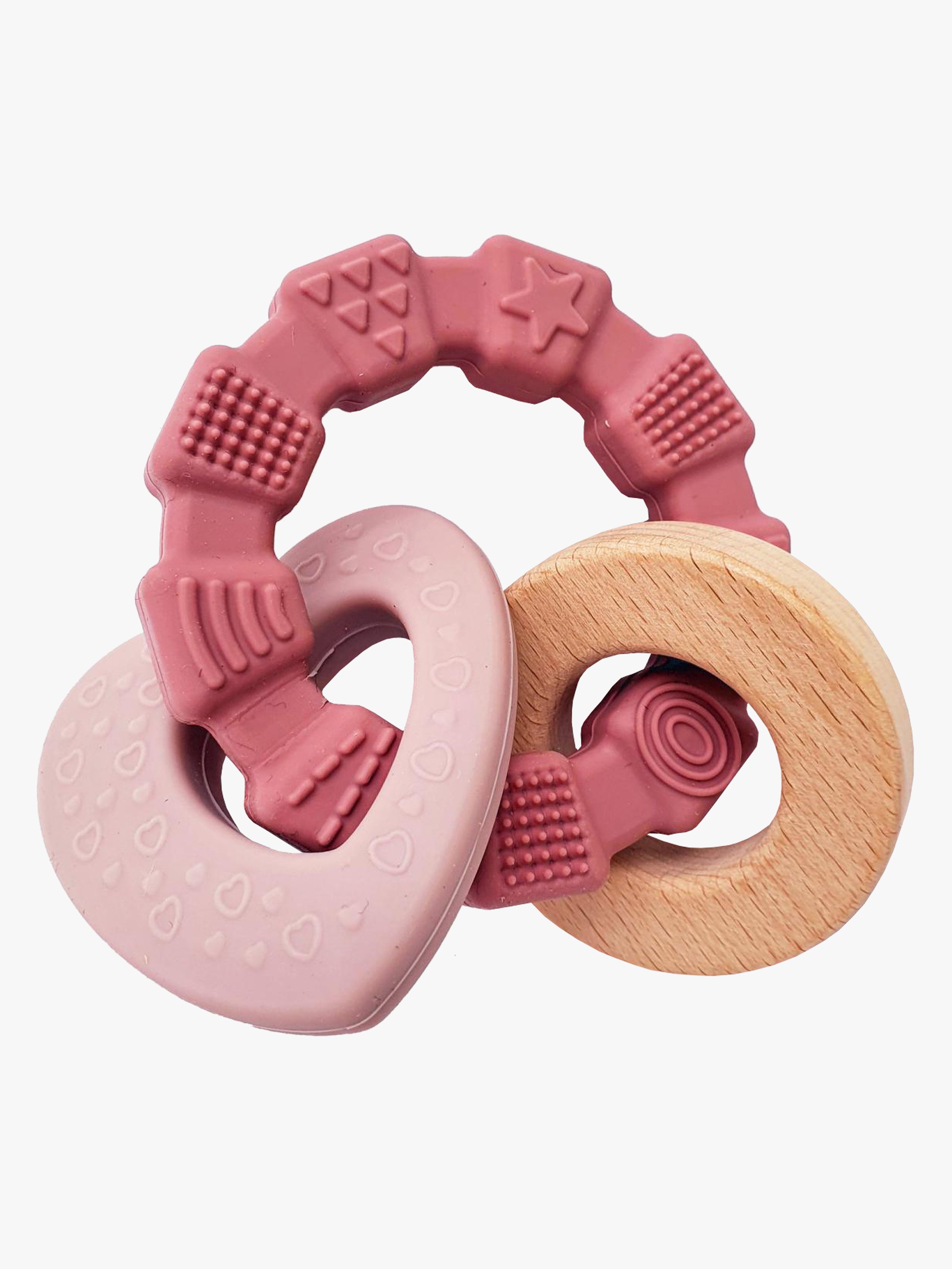 Summerville Organic Beißringe Herz Rosa, Beißspielzeug