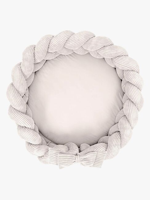 MeowBaby Aesthetic Babynest mit geflochtenem Schutz & Spielteppich, Ecru