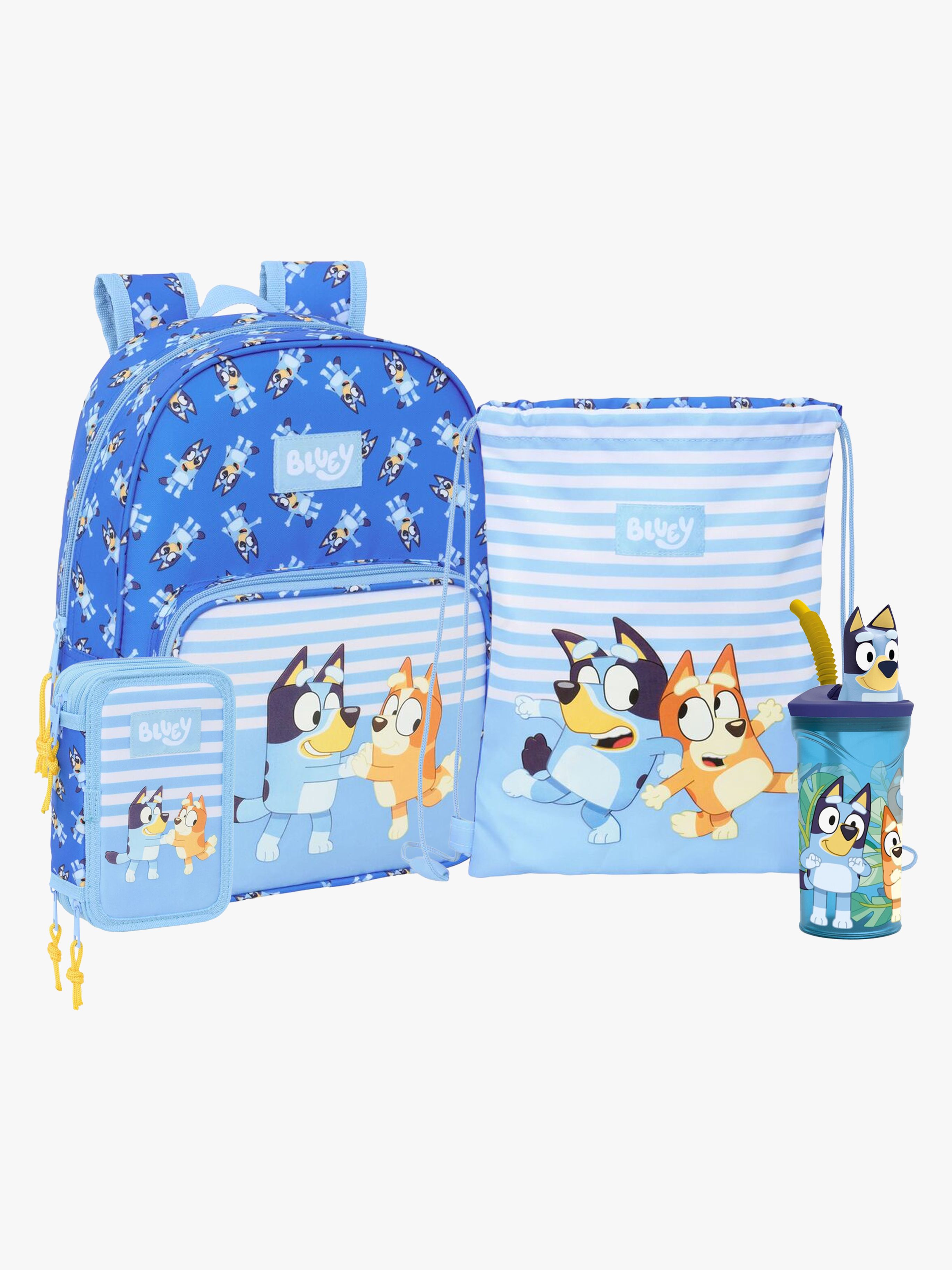 Kinder Rucksack 10L, Turnbeutel, Federmäppchen & Flasche, Let's Play