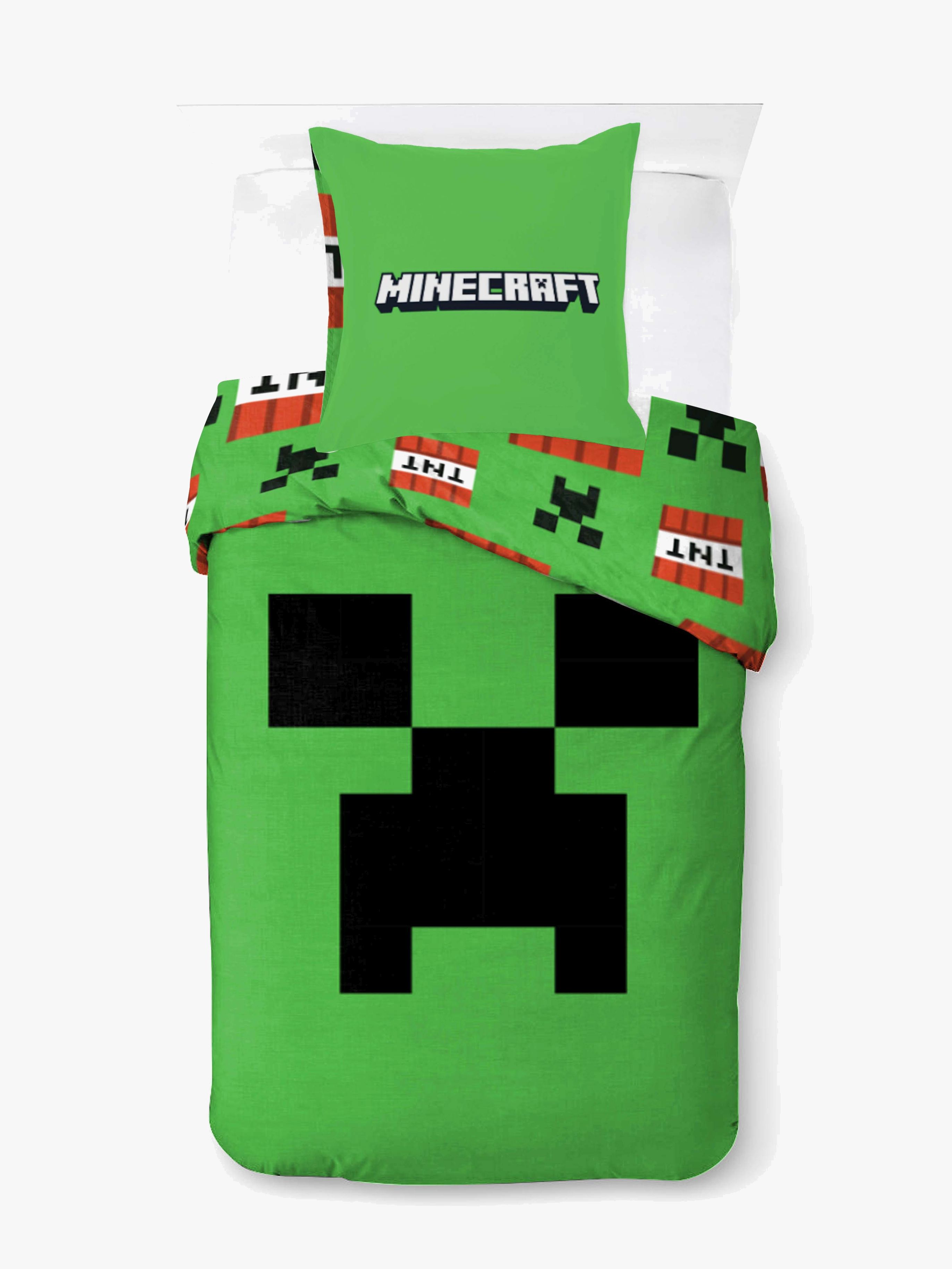 BrandMac Minecraft Creeper Cove Bettwäsche 140 x 200, Grün