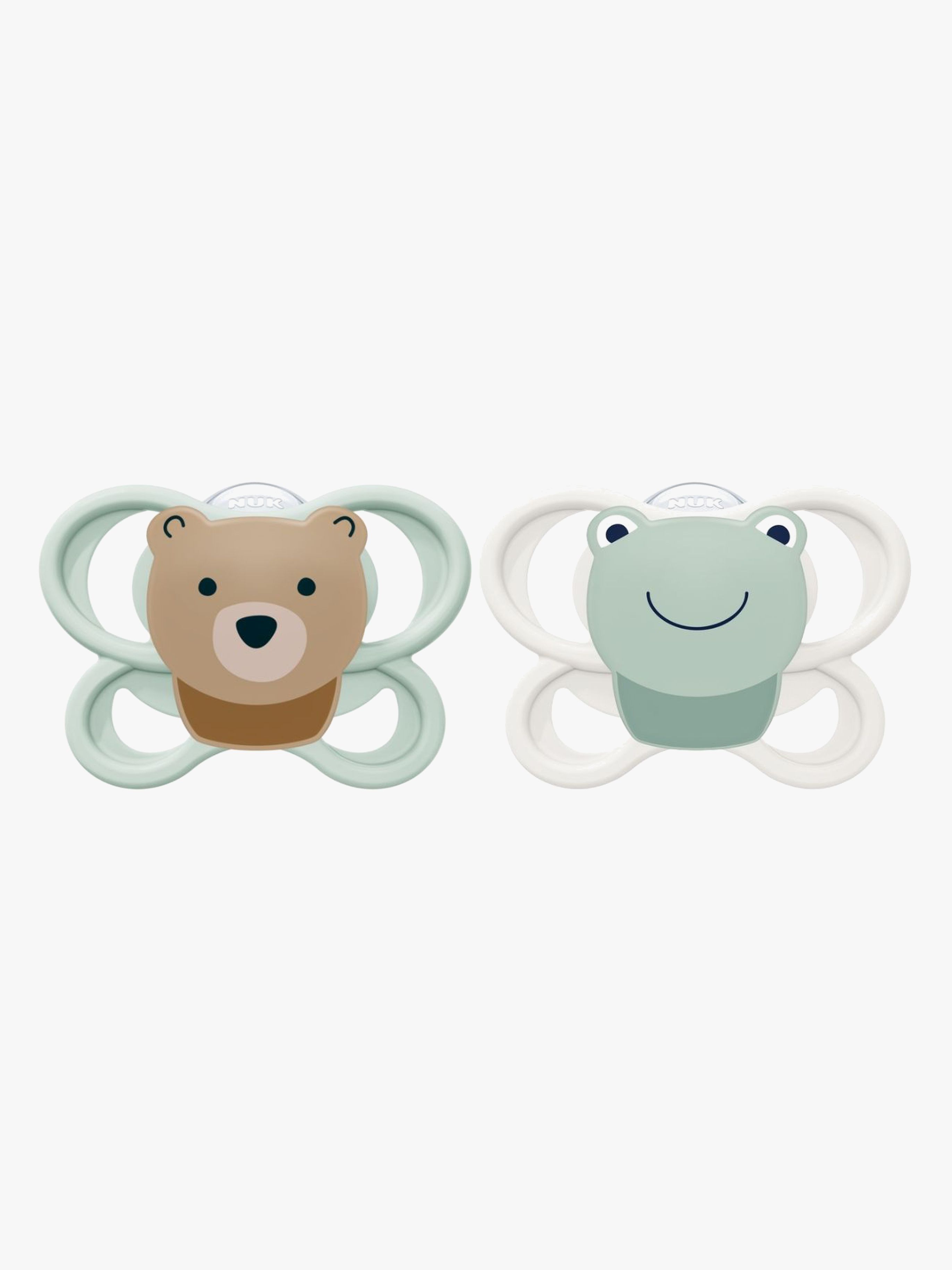 NUK Perfect Match Air Schnuller 2er-Pack Größe 1, Bear/Frog