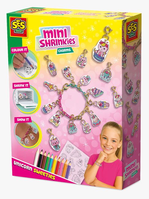 SES Creative Mini Shrinkies Bastelset Anhänger Einhörner