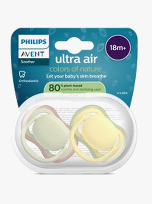 Philips Avent Ultra Air Schnuller 18m+ 2er-Pack, Hellgrün/Gelb