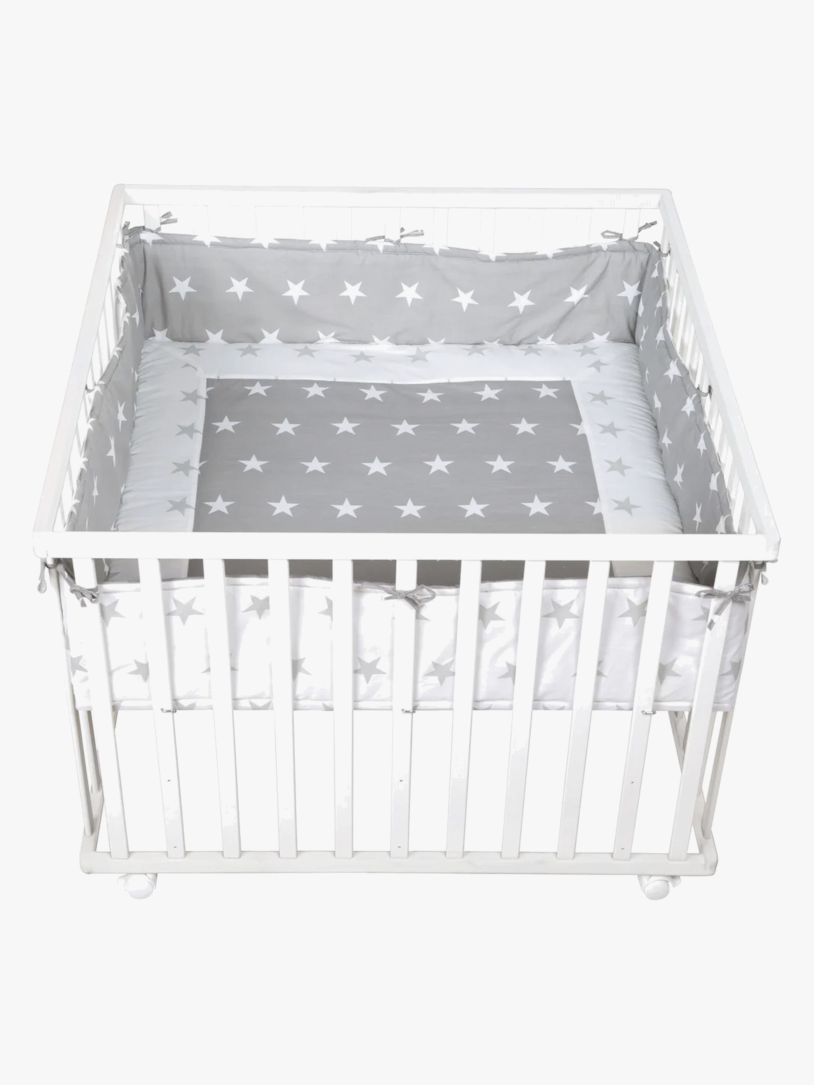 Roba Laufgitter mit Rädern, Little Stars White