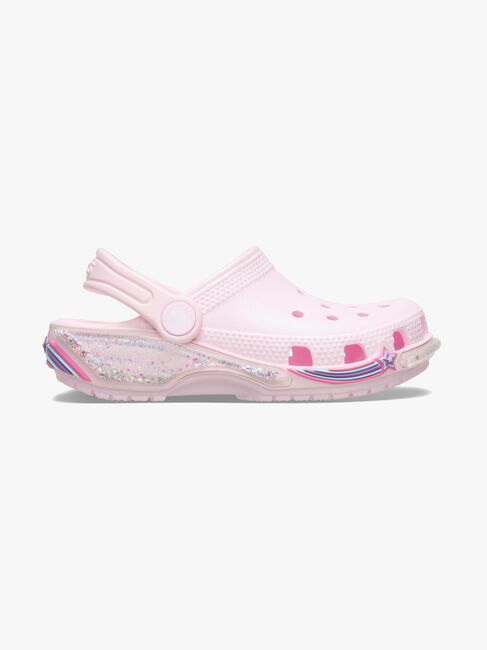 Crocs Classic Star Sparkle Sandalen, Pink Milk
