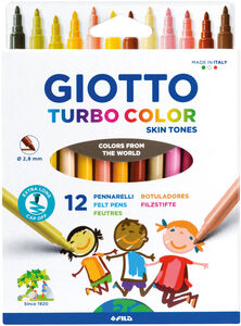 Giotto Turbo Color Skintones Filzstifte 12er-Pack, Mehrfarbig