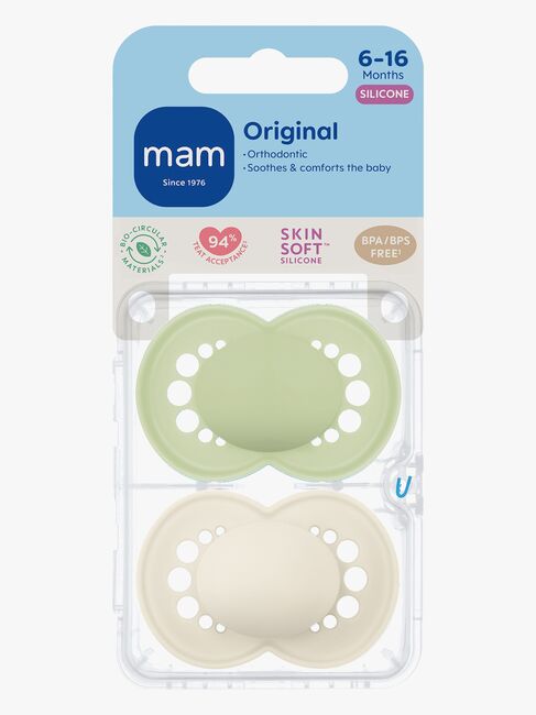 MAM Orginal Schnuller Silikon 2er-Pack 6-16m, Grün