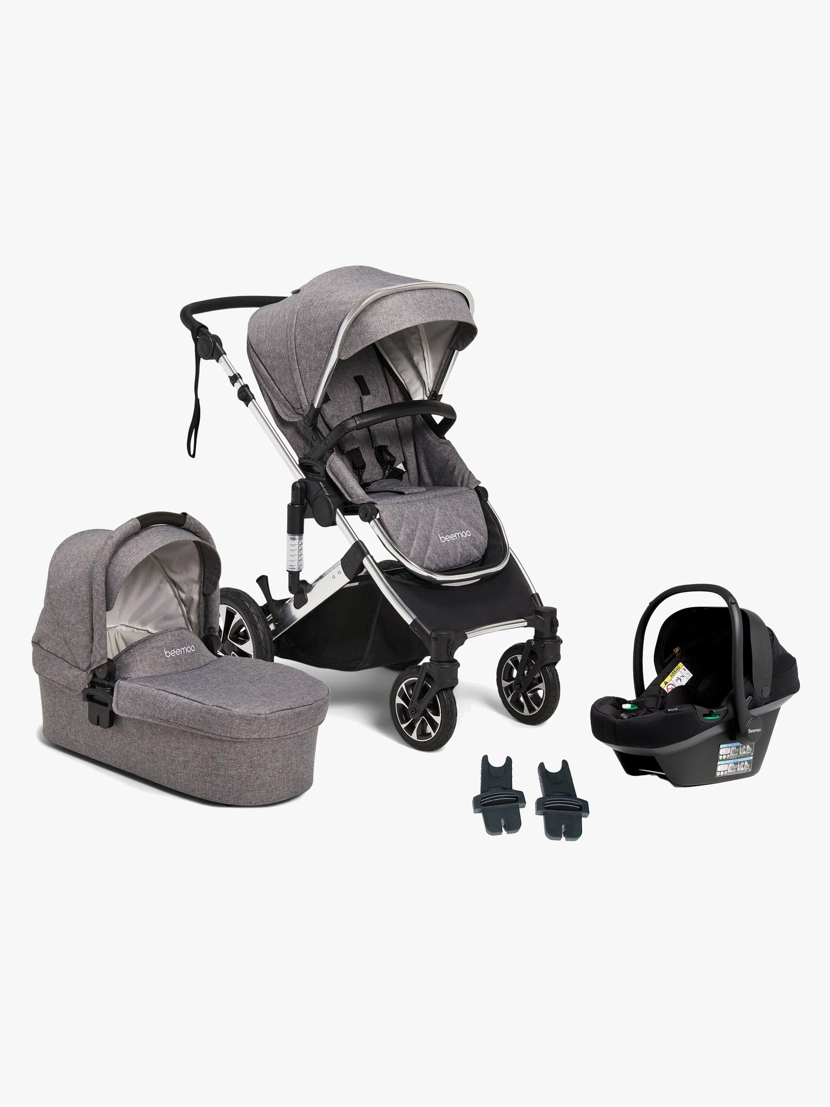 Maxi 4 Kombiwagen inkl. Beemoo Route i-Size Babyschale, Grey Silver / Black Stone