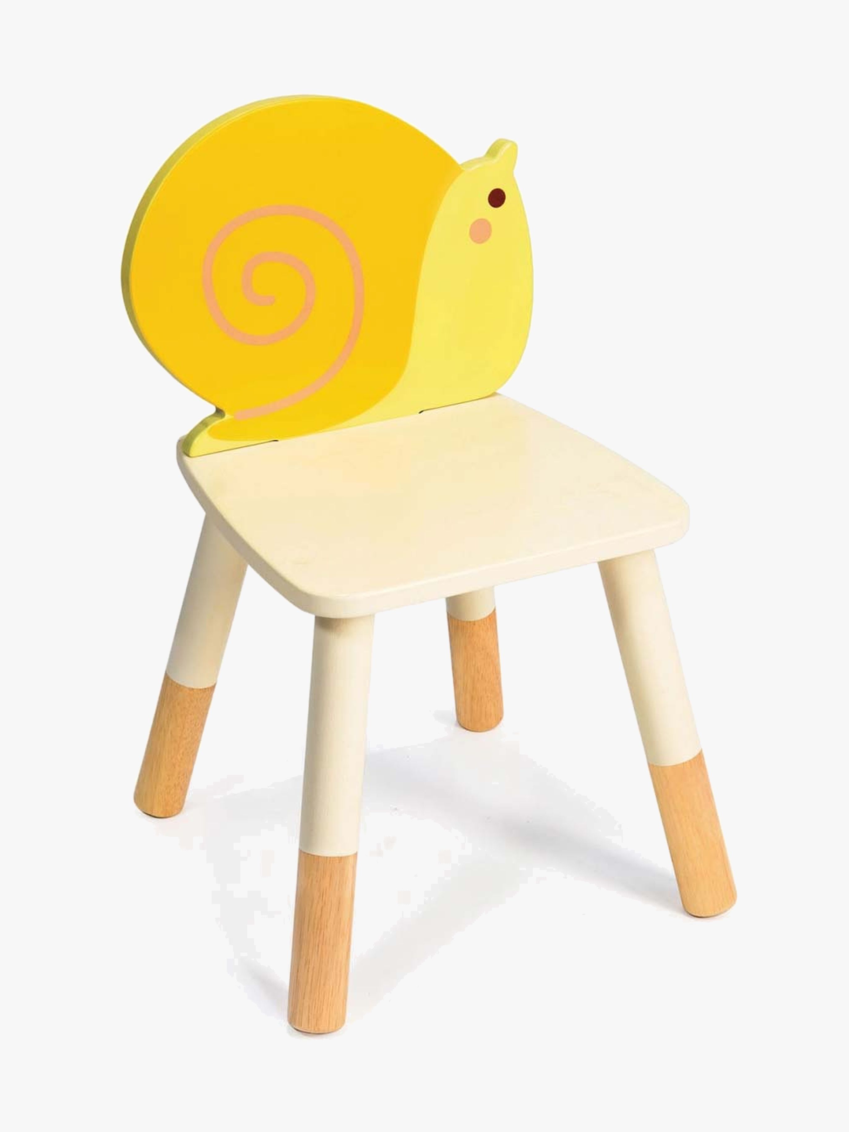 Stuhl mit Schneckenmotiv, Gelb