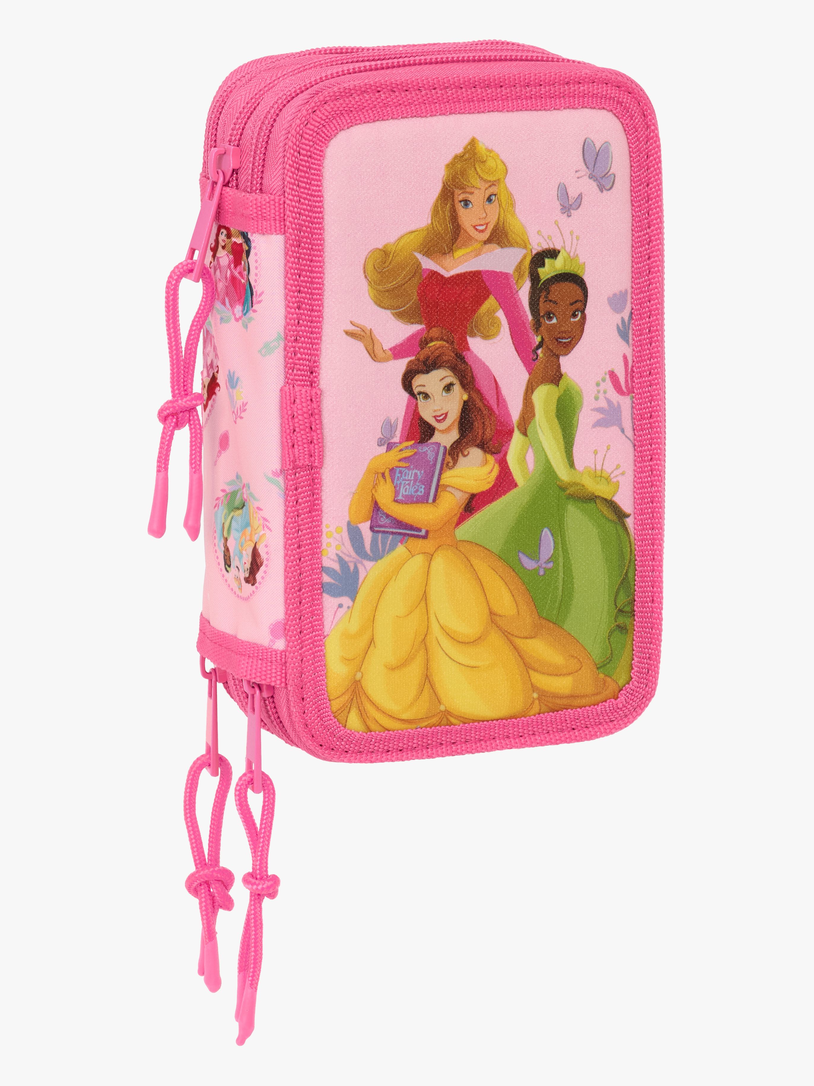 Disney Prinzessinnen Gefülltes Dreifach-Federmäppchen 37 Teile, Rosa