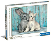 Clementoni Puzzle Katze und Kaninchen 500 Teile