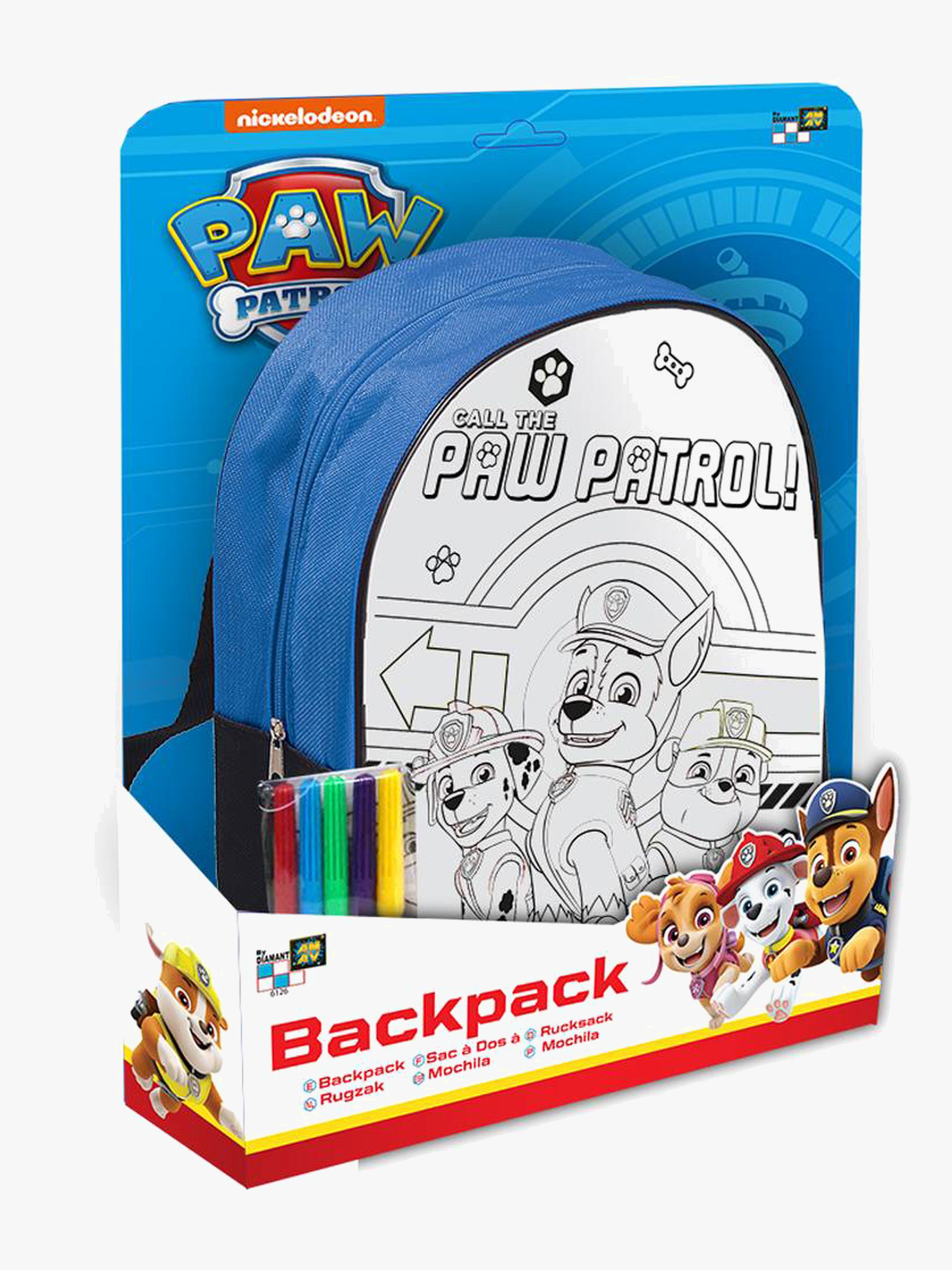 Paw Patrol DIY Kinder Rucksack mit Stiften, Blau
