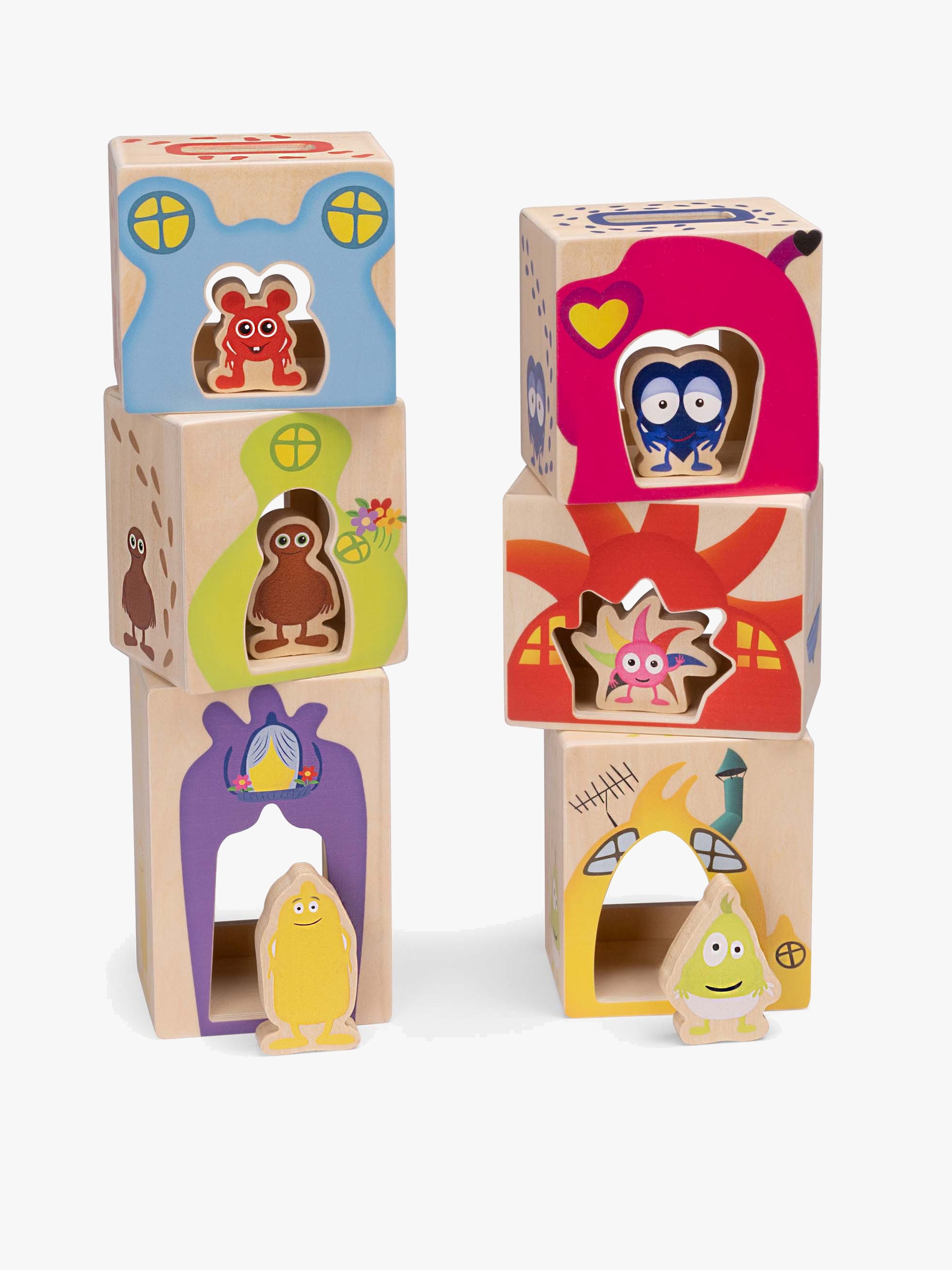 Babblarna Haus mit Holzfiguren, Holz