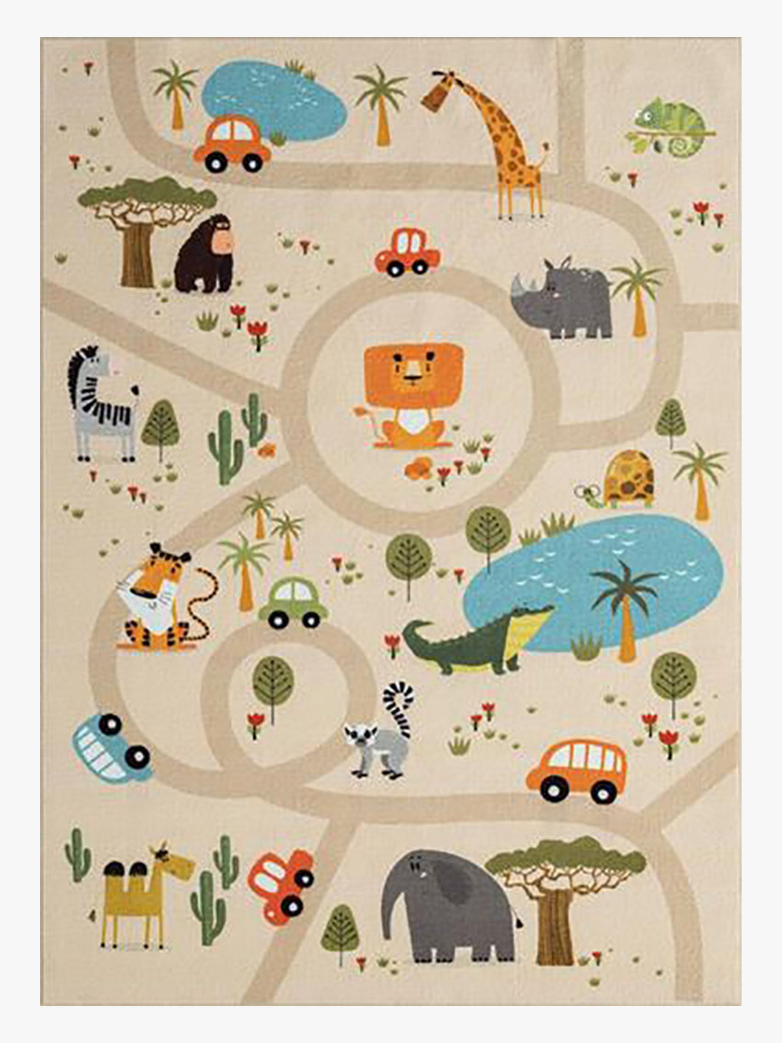KMCarpets Animal Teppich 120x160 cm, Leinenfarben
