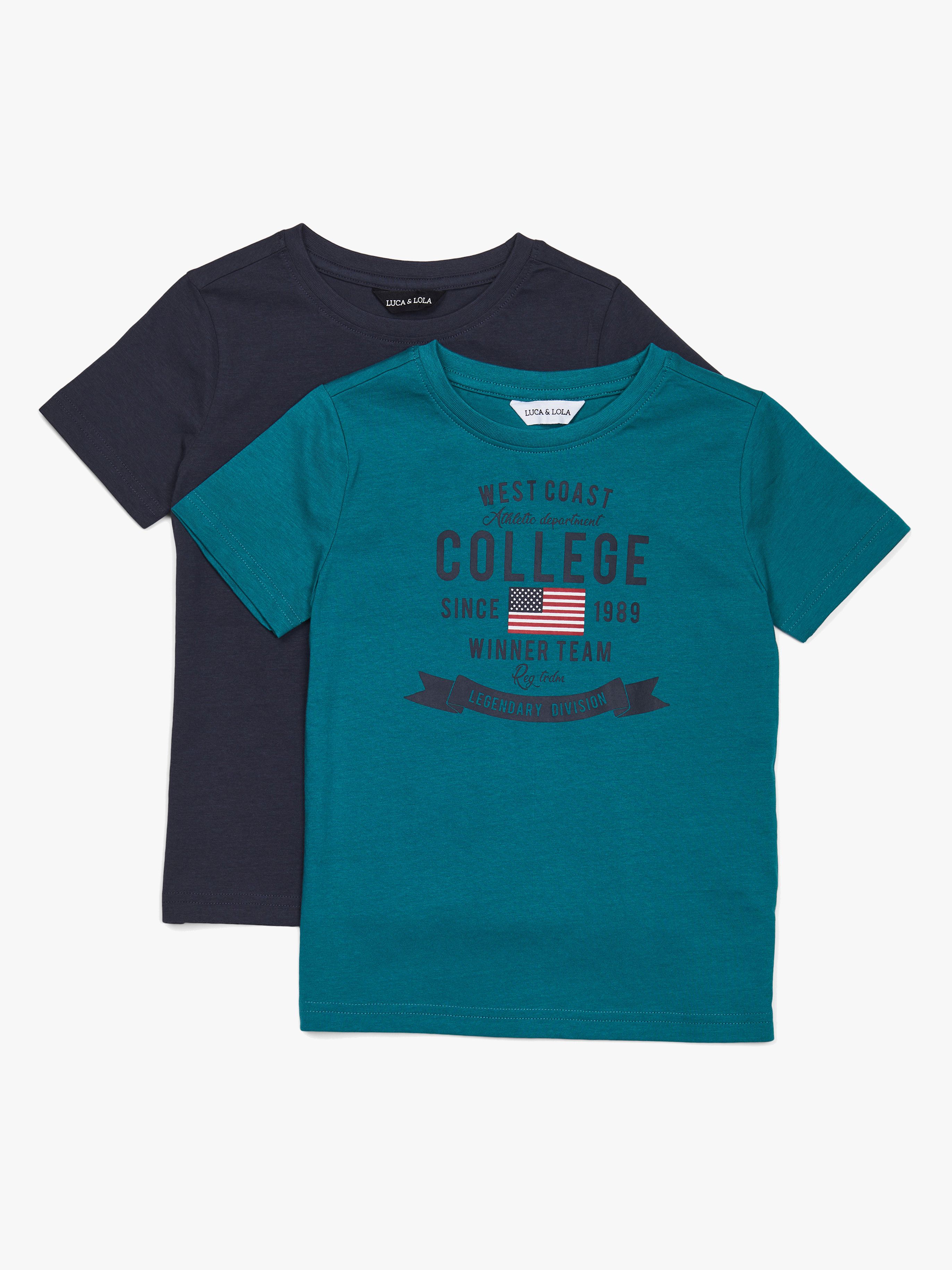 Luca &  Lola Tore T-Shirt 2er-Pack, Green/Navy 134-139