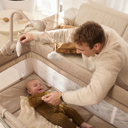 Kinderkraft LEODY UP Reisebett mit Zubehör, Beige