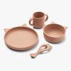 LIEWOOD Vivi Cat Geschirr-Set Silikon, Dark Rose