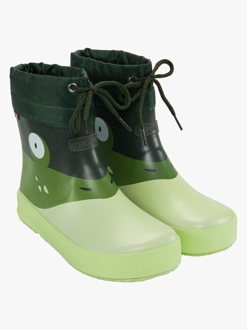 Viking Alv Paw Print Barefoot Gummistiefel, Light Green/Green