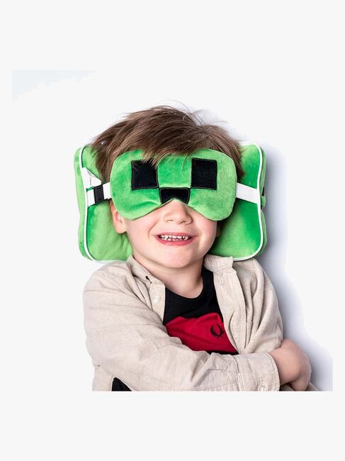 Relaxeazzz Plüsch Minecraft Reisekissen & Schlafmaske, Creeper CUSHMask-306-4817_4a.jpg
