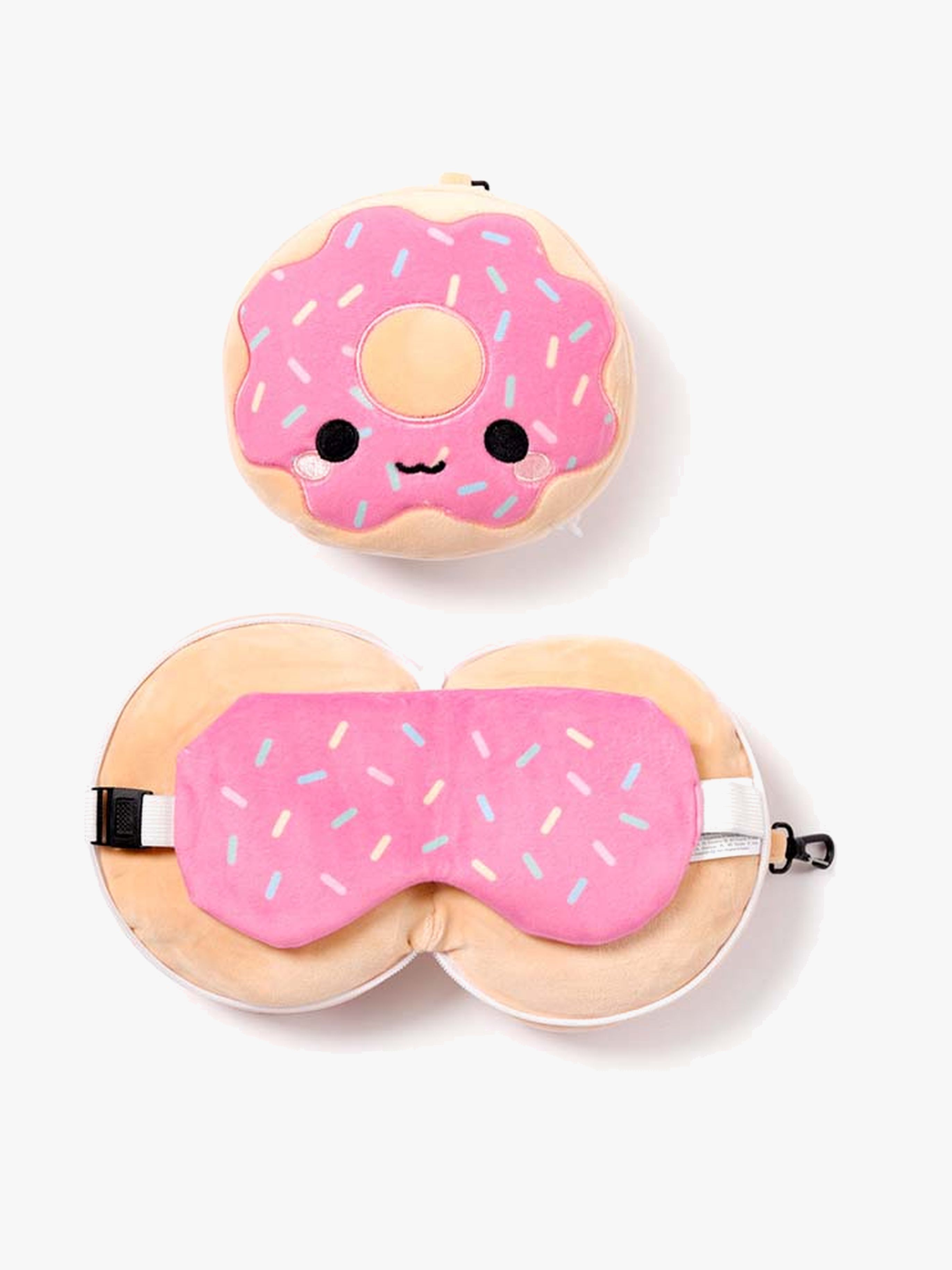 Relaxeazzz Plush Adorasnacks Reisekissen Und Schlafmaske, Donut