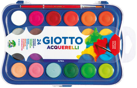 Giotto Aquarelli Wasserfarben 24er-Pack, Mehrfarbig