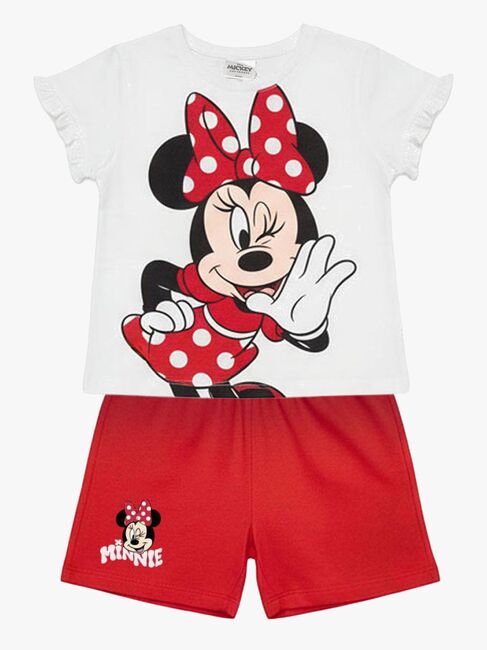 Disney Minnie Maus T-Shirt Und Shorts Set, Weiß