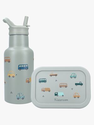 Kidzroom Stainless Steel Trinkflasche & Silikon-Brotdose Sweet Cuddles, Grün