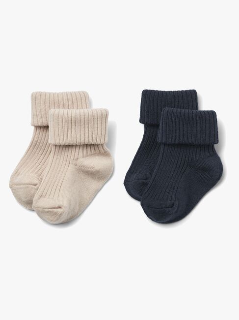 Wheat Ziggy Baby Socken 2er-Pack Wolle, Navy
