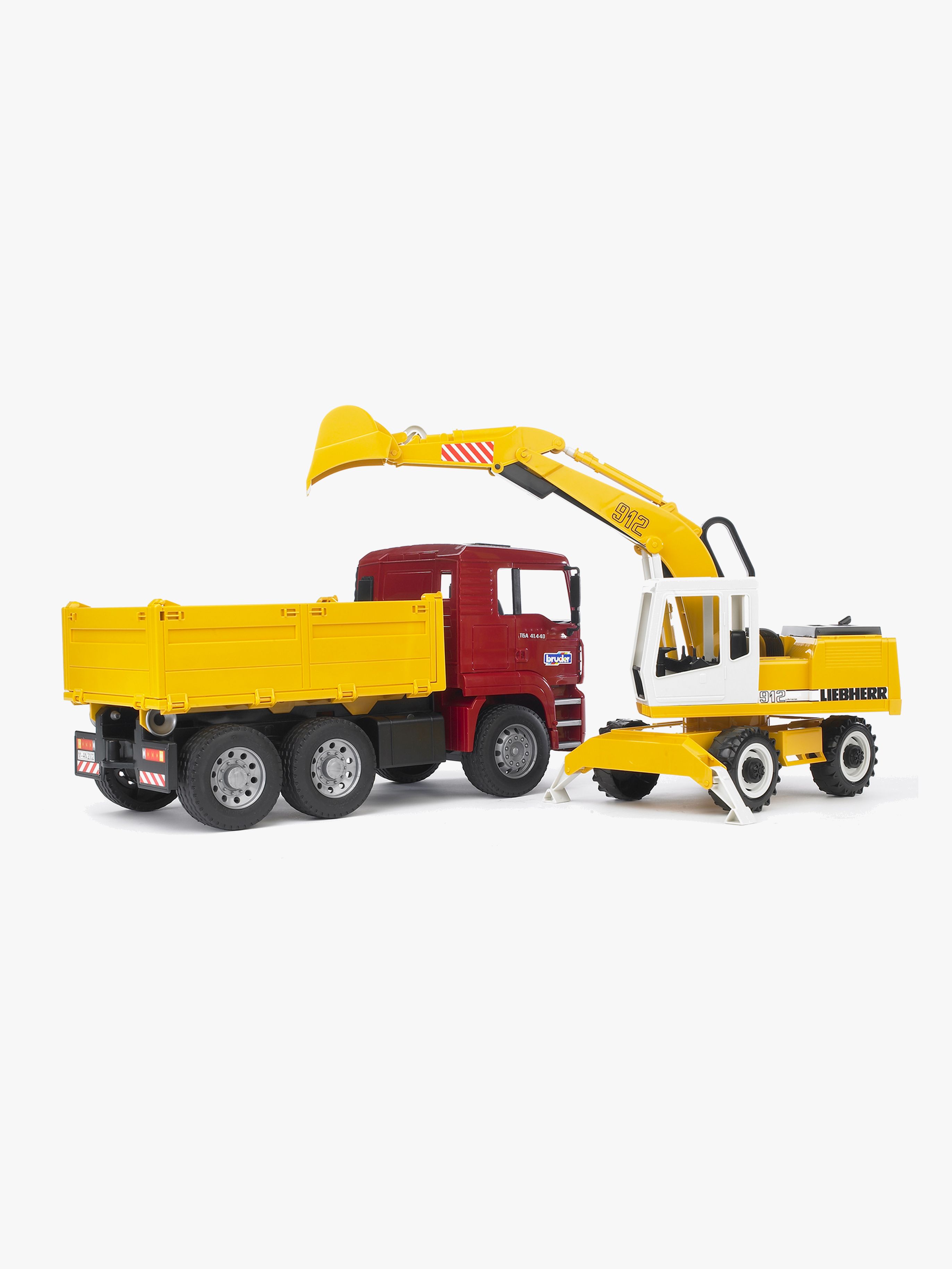 Bruder MAN TGA Kipplastwagen Mit Liebherr Schaufelbagger