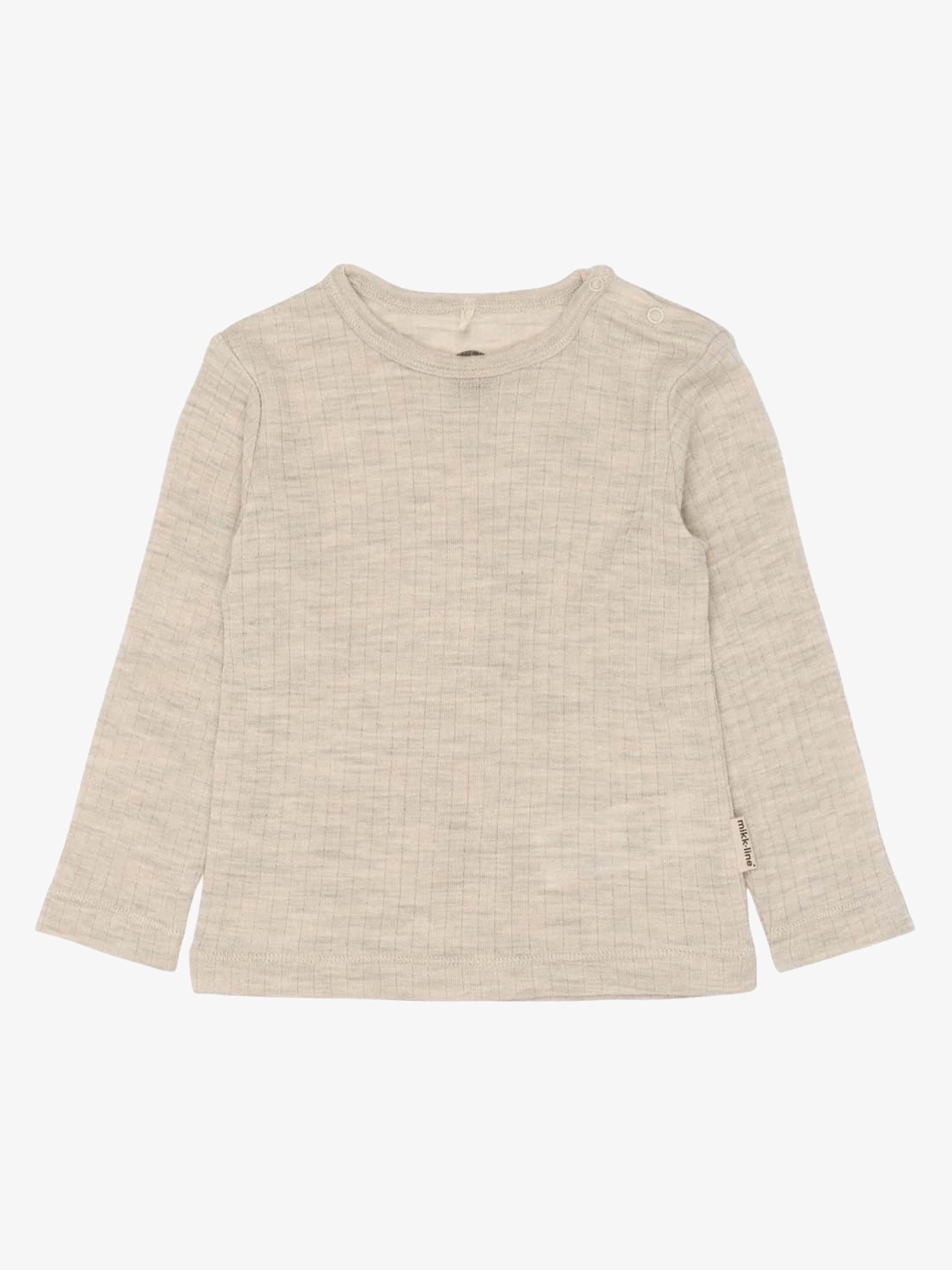Mikk-Line Langärmliges T-Shirt Kinder Merinowolle, Melange Offwhite, 104