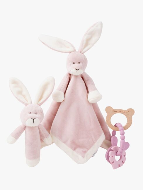 Teddykompaniet Schnuffeltücher Kaninchen Geschenkset, Altrosa