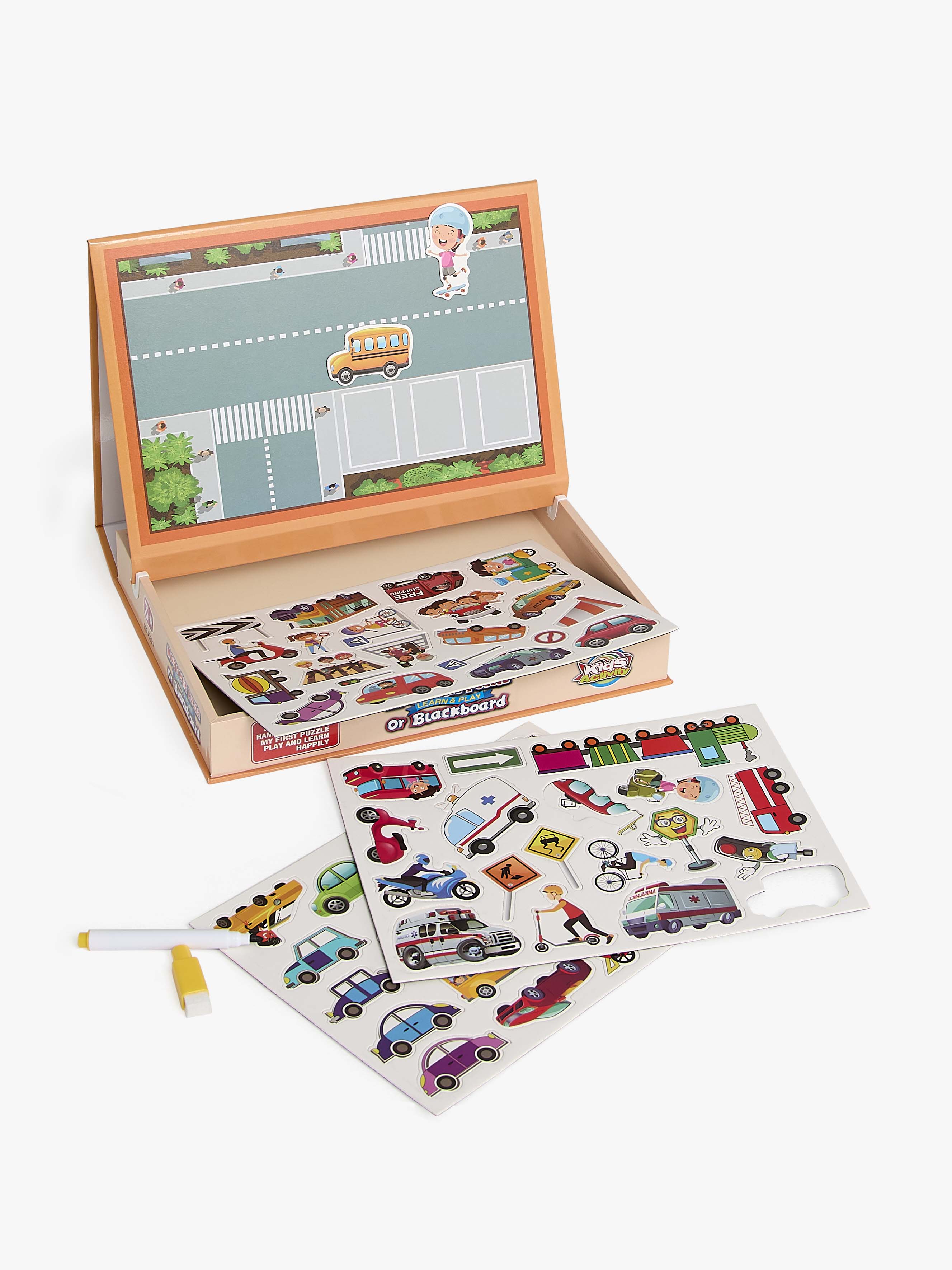 2-in-1 Magnettafel & Zeichentafel Autos