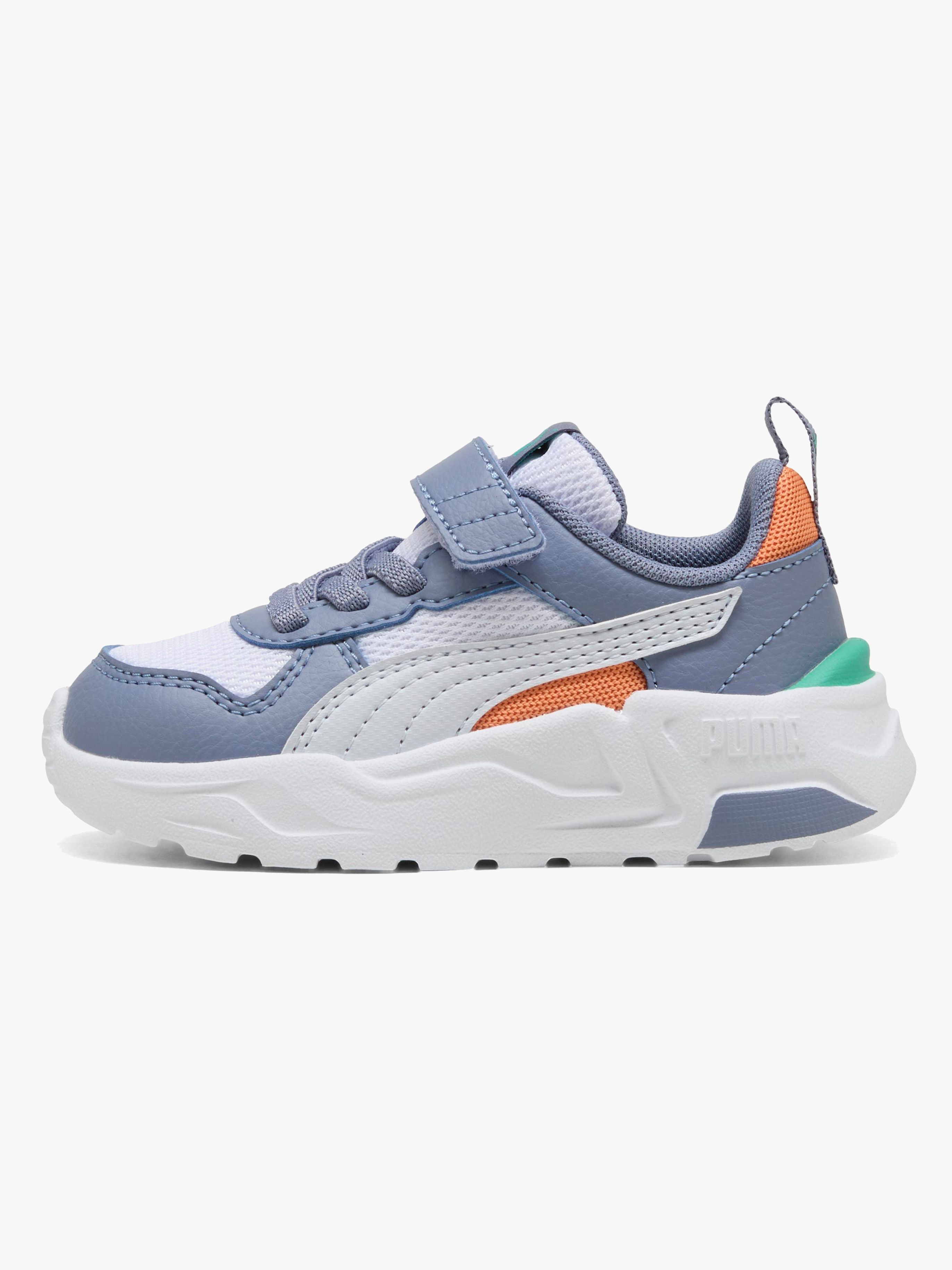 Puma Trinity 2 LT AC+ Infant Kinder Sneaker, White/Silver Mist, 22, Kinderschuhe