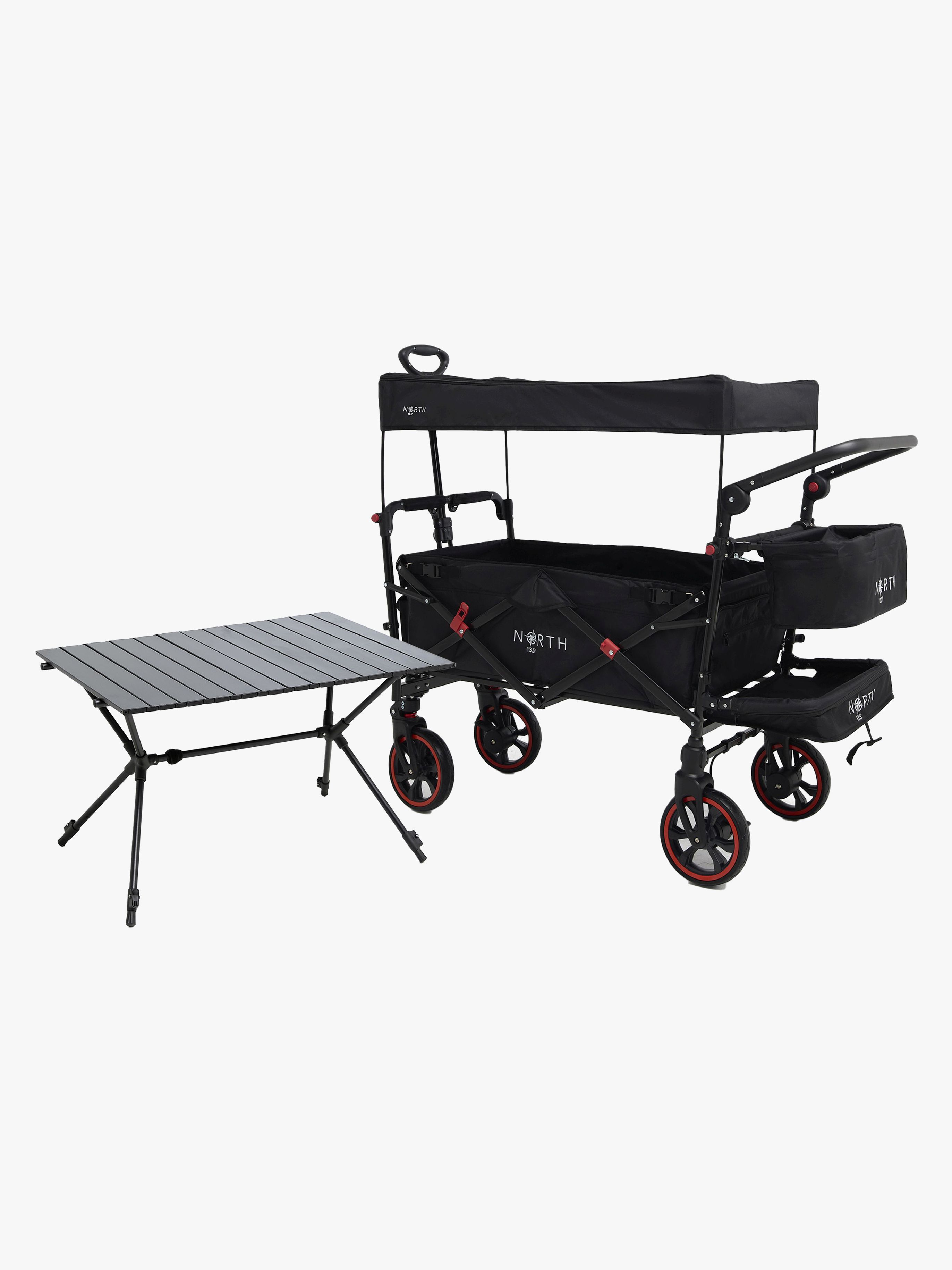 North 13.5 Transporter Bollerwagen, Black inkl. Campingtisch