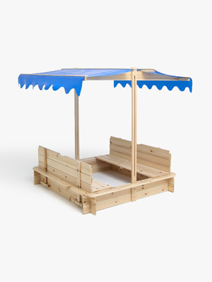 Woodlii Sandkasten mit Dach und Bank, Natur